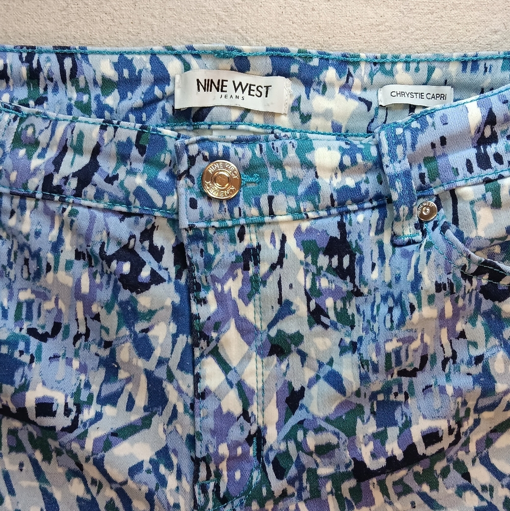 Nine West Abstract Print Chrystie Capri